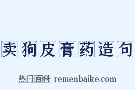 卖狗皮膏药造句是什么意思的图片